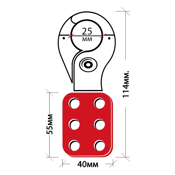 Замковый множитель (скоба) LOTO BA-K01 с захватом 25 мм